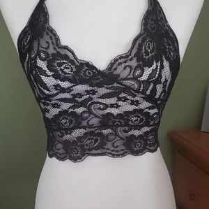 NWOT- XS black lace lingerie set by ROMWE